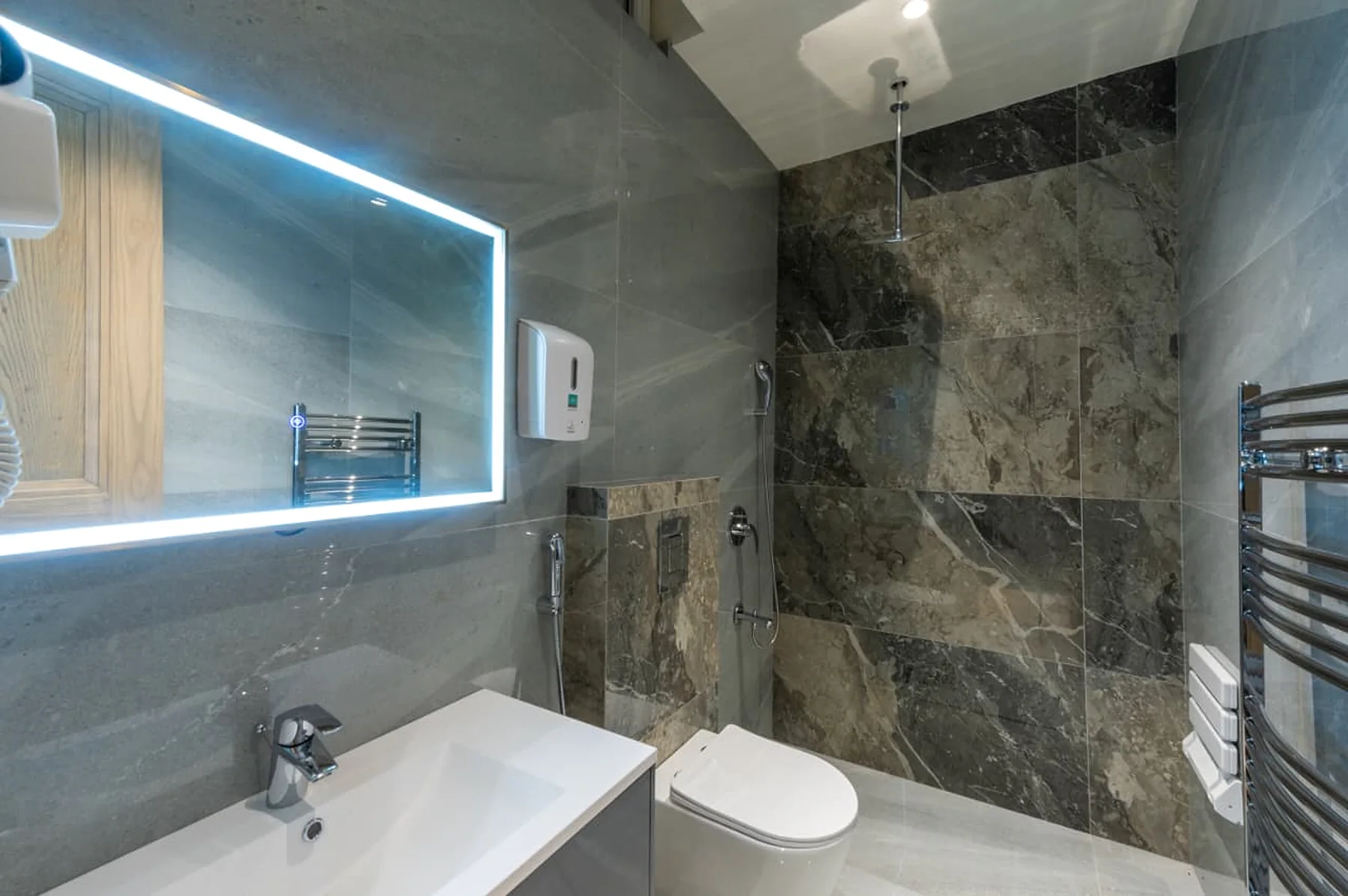 Bathrooms.